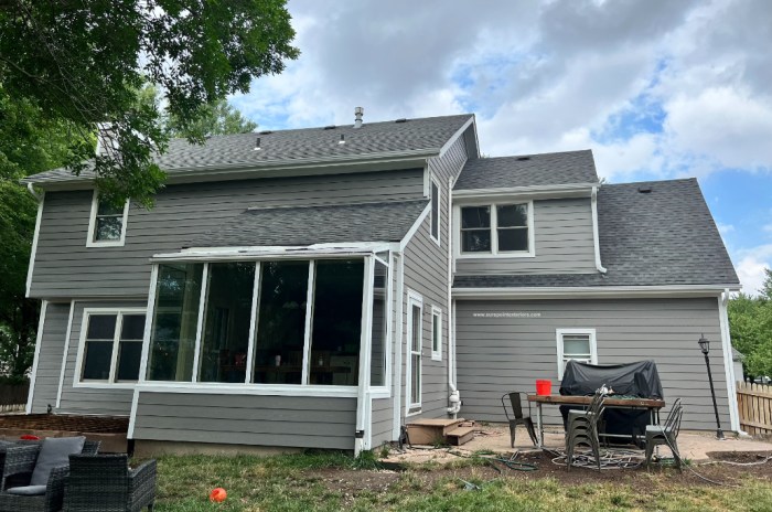 James Hardie Aged Pewter Siding in Olathe, KS | Sure Point Exteriors